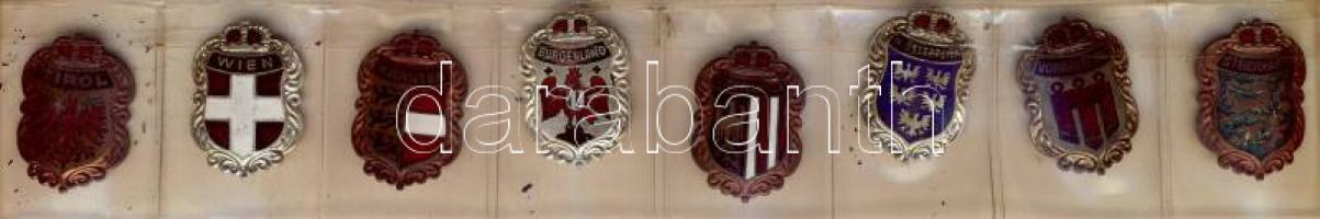 Osztrák tartományi zománcos jelvények, 8klf db T:2