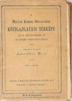 cca 1911 Kogutowicz Manó (1851-1908): A Magyar Korona Országainak közigazgatási térképe az uj helynevekkel és az összes vasutvonalakkal, tervezte és rajzolta: - -, 1:900.,000, Magyar Földrajzi Intézet Rt., eredeti papírborítékban, szakadozott, 83x113 cm