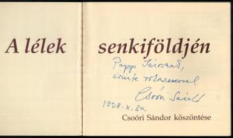 A lélek senkiföldjén - Csoóri Sándor köszöntése, aláírásokkal: Csoóri Sándor, Faludy György, Korniss...