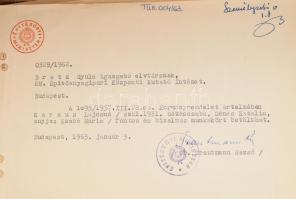 Egy nagy doboznyi papírrégiség, benne sok okmánybélyeges irat, fejléces számla, stb