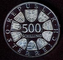 Ausztria 1986. 500Sch Ag "Prinz Eugen von Savoyen" T:PP