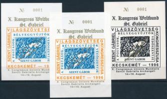 1996/20 II. János Pál pápa Pannonhalmi látogatása 3 db-os emlékív garnitúra azonos 0001 sorszámmal