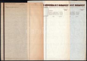 1948 Csonka János Gépgyára R.T. Budapest fejléces papírok, 5 db, 30x21 cm