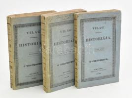 [Kopeczky Ferencz]: Világ közönséges historiája. A legrégibb időktül a jelenkorig. Ó történetek. I-III. kötet.  Pest, 1837-1839. Heckenast Gusztáv [nyomt. Füskúti Landerer Lajos]. XVI + 280 p.; XIV + 241 + [1] p.; XVI + 350 p. Kiadói papírkötésben, első kötet gerincén kisebb sérüléssel, második gerincén kisebb sérüléssel és borítóján korabeli névbejegyzéssel, harmadik kötet gerincén apró sérüléssel, borító néhány lap kissé foltos, néhány lap és a borító hátoldala restaurált.