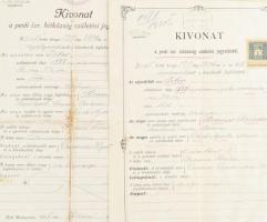 cca 1898-1940 Strausz Tibor izraeli orvos irat hagyatéka, Iskolai bizonyítványok, anyakönyvi kivonat...