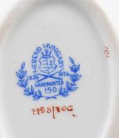 Herendi Apponyi mintás porcelán hamutál, kézzel festett, jelzett, apró kopásnyomokkal, 9x6x1 cm