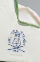 Herendi porcelán rózsa, kézzel festett, jelzett, minimlális lepattanással, m: 9 cm