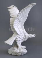 Herendi Turul szobor. Fehér mázas, jelzett, hibátlan. 33 cm