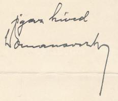 1927 Domanovszky Sándor (1877-1955) történész, Kir. M. Pázmány Péter Tudományegyetem dékánjának grat...