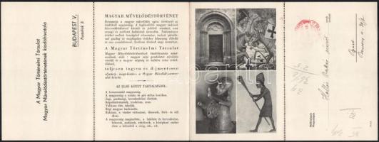 1939 Magyar Művelődéstörténet megrendelőlapja, postázott, nyomtatott aláírásokkal