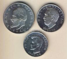 1948. 5Ft+10Ft+20Ft Ag "Petőfi, Széchenyi, Táncsics-Szabadságharc" sor T:2 kis ph.