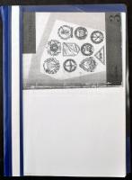 Vegyes numizmatikai irodalom tétel, benne két árverési katalógus, újság- és folyóirat cikk részletek...