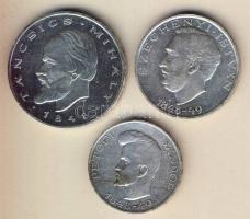 1948. 5Ft+10Ft+20Ft Ag "Petőfi, Széchenyi, Táncsics-Szabadságharc" sor T:2/3,3 ph.