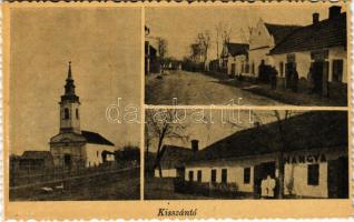 Kisszántó, Santaul Mic; templom, utca, Hangya üzlete / church, street, shops