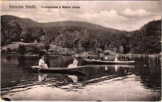 1909 Szováta, Sovata; Csónakázás a Medve tavon / Lacul Ursu / lake, rowing boats (EK)