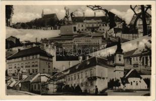 1946 Malacka, Malaczka, Malacky; részletek, Pálffy kastély, zsinagóga / multi-view postcard, castle, synagogue (kis szakadás / small tear)