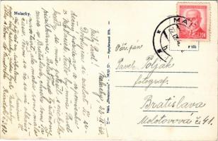 1946 Malacka, Malaczka, Malacky; részletek, Pálffy kastély, zsinagóga / multi-view postcard, castle,...