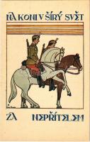 Na koni v síry svet, za neprítelem / Czech military propaganda with horse riding soldiers