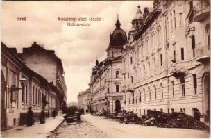 1910 Arad, Széchenyi utca, Szántay palota, Szirmai és Társa üzlete. Ifj. Klein Mór kiadása / street view, palace, shops (EK)