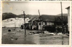 Ismeretlen település, árvíz / unknown town, flood. photo (fl)
