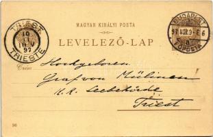 1897 (Vorläufer!) Fiume, Rijeka; Port de Fiume / Fiume kikötője. Országos Ezredéves Kiállítás. Kincs...