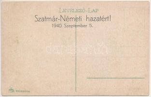 Szatmárnémeti, Satu Mare; Kossuth kert / park + "Szatmár-Németi hazatért! 1940. szeptember 5.&q...
