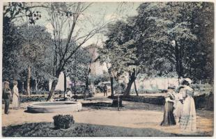 1913 Lippafüred, Lippafürdő, Baile Lipova (Temes, Timis); Park részlet. Zeitler Lajos kiadása / park (EK)