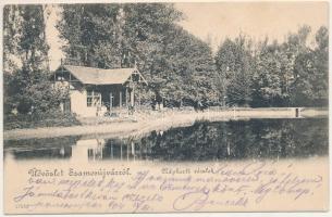 1904 Szamosújvár, Gherla; Népkerti részlet / park (EK)