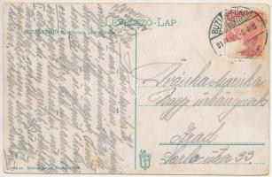 1917 Buziásfürdő, Baile Buzias; Gyógyterem park részlettel. Módosi János kiadása / spa, park (EK)