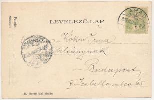 1906 Arad, Andrássy tér, Kilényi, Weinberger János, Singer Sándor, Guttmann és Berger és Grallert J....