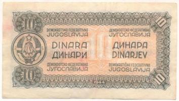 Jugoszlávia 1944. 1D T:F 
Yugoslavia 1944. 1 Dinar C:F 
Krause P#48