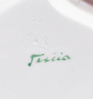 Herendi Tertia levél alakú kínáló, kézzel festett, jelzett, háncsnyomott peremszéllel, hibátlan, 20x...