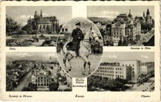 Kassa, Kosice; Horthy Miklós kormányzó, színház és dóm, Fő utca, Főposta / theatre, cathedral, street, post office (EK)