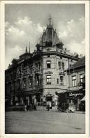 Kassa, Kosice; Andrássy palota, drogéria, üzlet, autó / Andrássyho palác / palace, drugstore, shop, automobile + "1938 Kassa visszatért" So. Stpl