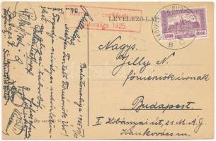 1925 Magyar hazafias cserkész művészlap címerrel. 13. ER. lev. lap. sorozat 17. / Hungarian patrioti...