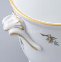 Herend hecsedli mintás kaspó. 2. oszt. jelzéssel, kagyló formájú fülekkel, kis kopással, d: 19,5 cm,...