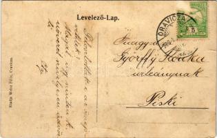 1908 Oravicabánya, Oravica, Oravicza, Oravita; vendéglő. Weisz Félix kiadása / restaurant (fa)