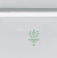 Hollóházi retro pálinkás pohár szett tálcán. Jelzett, hibátlan, m: 4,5 cm, 20x17 cm