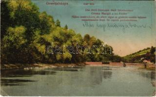 1921 Oravicabánya, Oravicza, Oravita; Lac mic / Kis tó, Földes-féle &quot;Margit Creme&quot; reklámja román nyelven. Jos. Drotleff kiadása / small lake, advertisement (Rb)