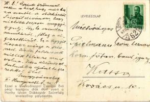 1943 Szebb, gazdagabb magyar jövőt! Diákkaptár. Ezzel a levelezőlappal Csongor Éva pécsi kaptáros di...