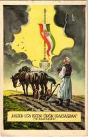 1938 Hiszek egy isteni örök igazságban. Hiszekegy. Kiadja az Ereklyés Országzászló Nagybizottsága / Hungarian irredenta propaganda, Hungarian flag, Treaty of Trianon s: Lamoss (EK)