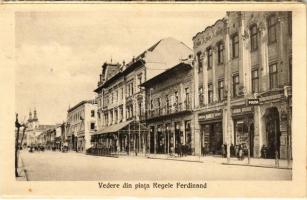 Marosvásárhely, Targu Mures; Vedere din piata Regele Ferdinand, Politia / Ferdinánd király tér, Rendőrség, Hangya szövetkezet üzlete / square, police, shops (képeslapfüzetből / from postcard booklet) (non PC)