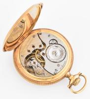 14K arany (Au) Illinois Watch Co nyitott zsebóra. Dupla arany fedél. Jelzett tok, szerkezet. szép sz...