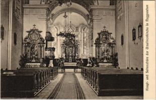 Nagyszeben, Hermannstadt, Sibiu; Haupt- und Seitenaltäre der Ursulinenkirche / Fő és oldal oltárok az Orsolyiták templomában / church, main and side altars, interior