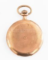 14K arany (Au) Sureté zárt zsebóra. Dupla arany fedél. Jelzett tok, szerkezet. szép számlap d: 50 mm