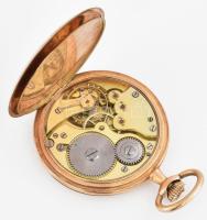 14K arany (Au) Sureté zárt zsebóra. Dupla arany fedél. Jelzett tok, szerkezet. szép számlap d: 50 mm