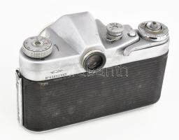 Zenit 3M fényképezőgép, Industar-26 1:2,8 objektívvel, bőr tokban, dohos