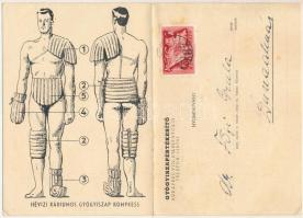 Hévíz, Rádiumos gyógyiszap kompress kihajtható reklámlapja. Gyógyiszapértékesítő, Budapest, Stáhly u...