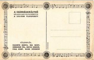 Eggerth Márta mint Csárdáskirálynő. Uránia reklámlap (EK)