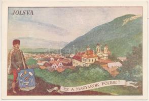 Jolsva, Jelsava; Ez a Magyarok földje! / Hungarian irredenta propaganda art postcard s: Biczó András